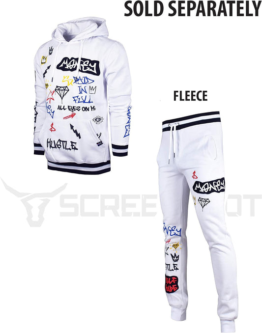 BRAND Mens Hip Hop Premium Slim Fit Track Pants - Athletic Jogger Bottom with Side Taping